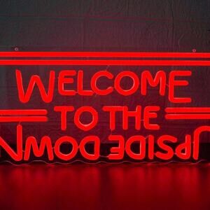 Stranger Things Neon Sign Upside Down Night Light Room Wall Decor Netflix